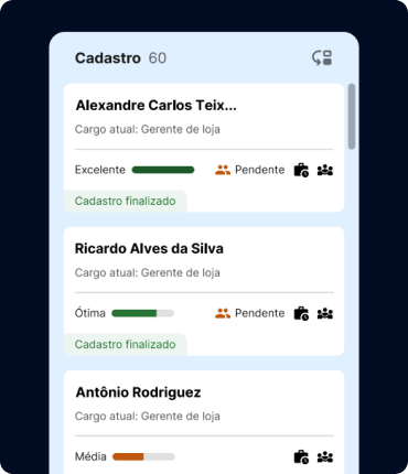 Painel de ordenação da Gupy IA